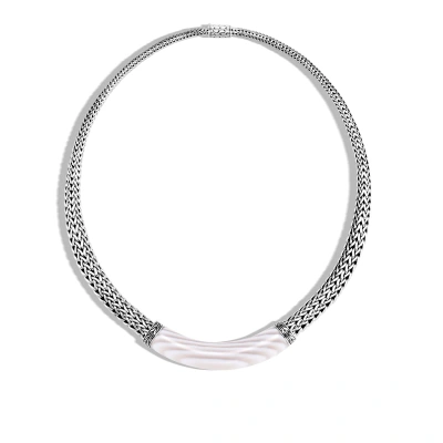 John Hardy Classic Chain Graduated Necklace In White Agate