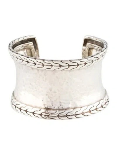 Pre-owned John Hardy Classic Chain Hammered Cuff Bracelet, 6.75" In Multi