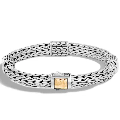 John Hardy Classic Chain Hammered Gold & Silver Medium Four-station Bracelet - Bz90471xm In Silver-tone