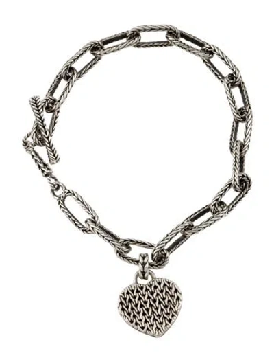 Pre-owned John Hardy Classic Chain Heart Charm Bracelet, 7.25" In Multi