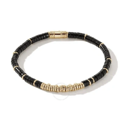 John Hardy Classic Chain Heishi 14k Gold And Onyx Bead Bracelet - Buggs900984bonxum In Black