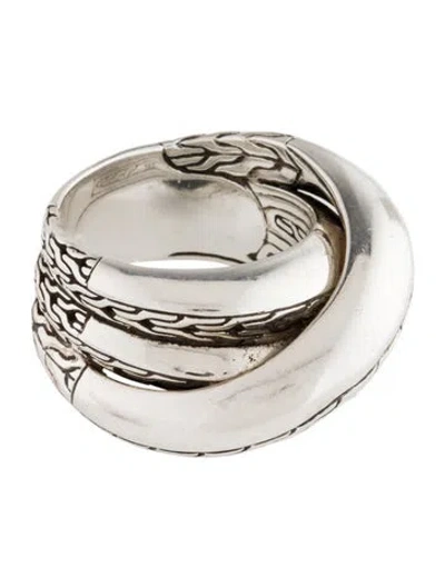 Pre-owned John Hardy Classic Chain Knife Edge Overlap Ring In Multi