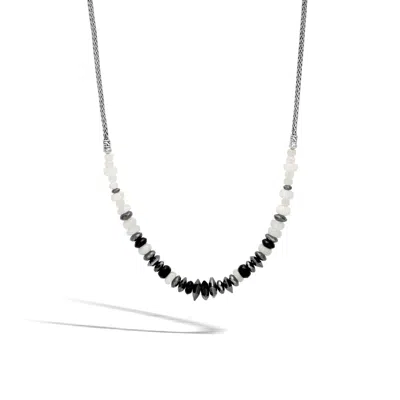 John Hardy Classic Chain Necklace With Mixed  Black And White