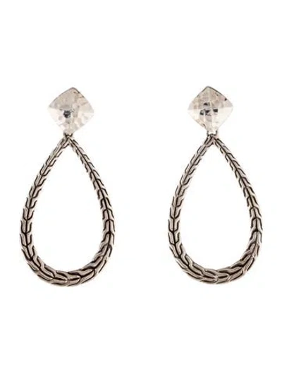 Pre-owned John Hardy Classic Chain Open Teardrop Drop Earrings In Multi
