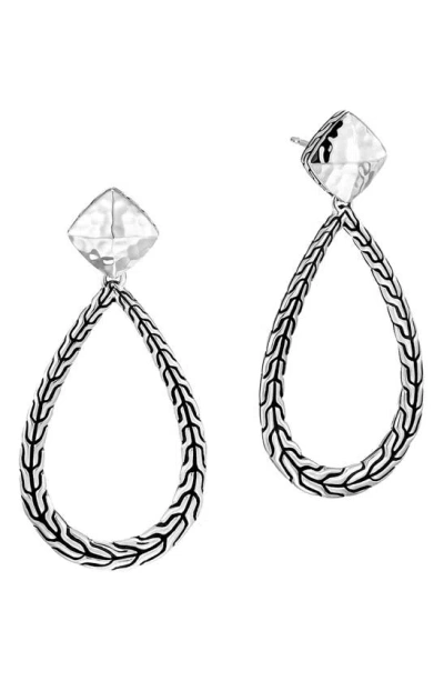 John Hardy Classic Chain Open Teardrop Earrings In Silver