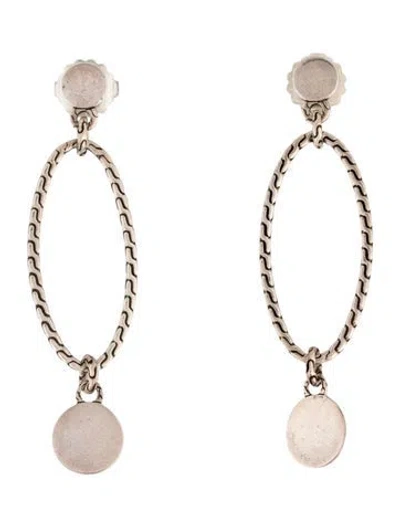 Pre-owned John Hardy Classic Chain Oval Drop Earrings In Multicolor