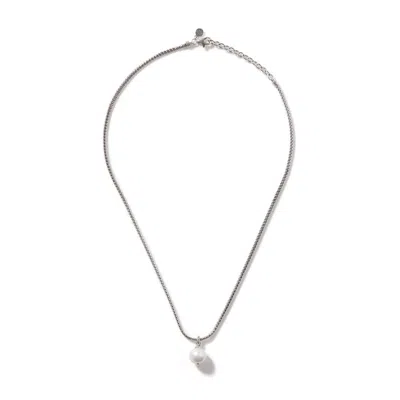 John Hardy Classic Chain Pearl Pendant Sterling Silver Necklace - Nb900001x18-20 In Silver-tone