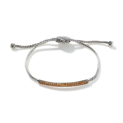 John Hardy Classic Chain Pull Through Pavé Station Bracelet In Metallic