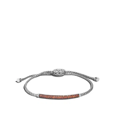 John Hardy Classic Chain Pull Through Pavé Station Bracelet In Garnet