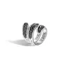 John Hardy Classic Chain Ring With Black Sapphire And Black Spinel