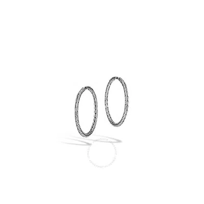 John Hardy Classic Chain Silver Medium Hoop Earrings In Silver-tone