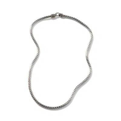 John Hardy Classic Chain Slim Oval 3.5mm Sterling Silver Woven Necklace - Nb93cx16 In Silver-tone