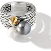 John Hardy Classic Chain Stack Ring In Silver/gold