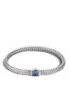 John Hardy Classic Chain Sterling Silver Lava Extra Small Bracelet With Blue Sapphires In Blue/silver