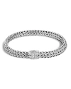 John Hardy Classic Chain Sterling Silver Small Bracelet With Diamond Pave In Silver