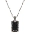JOHN HARDY CLASSIC CHAIN STERLING SILVER, TREATED SAPPHIRE, OBSIDIAN & VOLCANIC STONE PENDANT NECKLACE