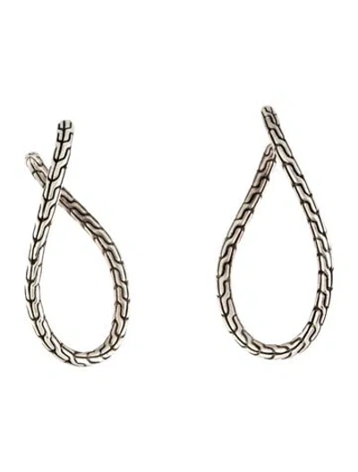 Pre-owned John Hardy Classic Chain Twisted Hoop Earrings In Multi