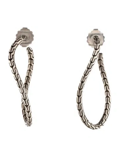Pre-owned John Hardy Classic Chain Twisted Hoop Earrings In Multicolor