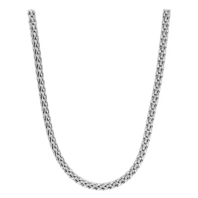 John Hardy Classic Chain Woven Necklace 18  - Nb93cx18 In Silver-tone