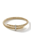 John Hardy 18kt Yellow Gold Spear Diamond Cuff Bracelet In Gold