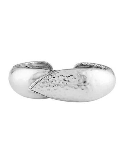 Pre-owned John Hardy Classic Wide Hammered Leaf Cuff Bracelet, 6.5" In Multi