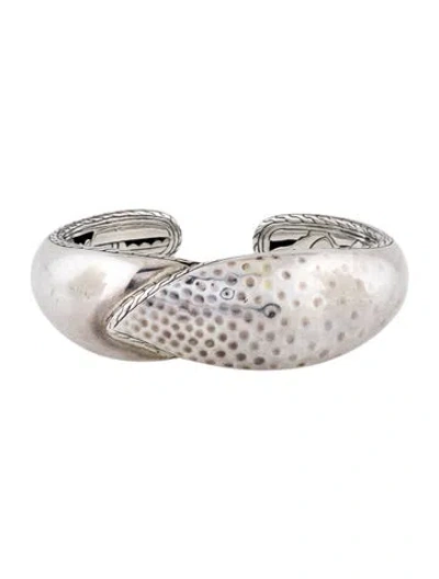 Pre-owned John Hardy Classic Wide Hammered Leaf Cuff Bracelet, 6.75" In Multi