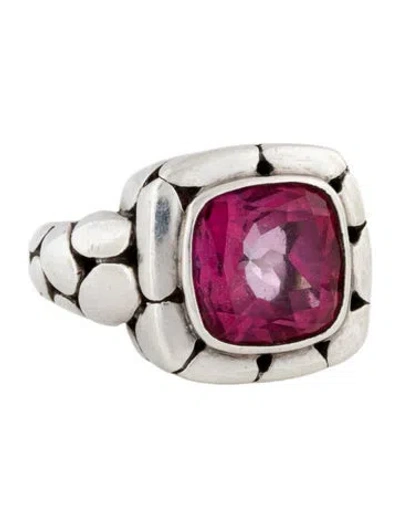 Pre-owned John Hardy Coated Topaz Kali Pebble Cocktail Ring In Multi