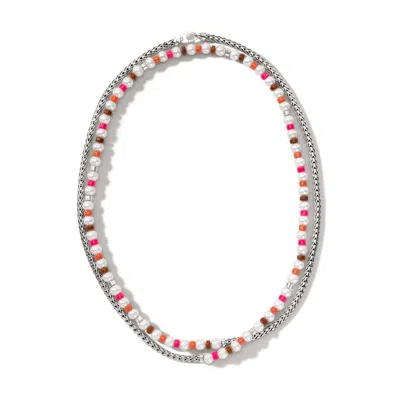 John Hardy Colorblock Pearl 3.5mm Necklace In Silver