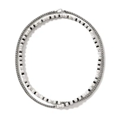 John Hardy Colorblock Pearl 3.5mm Necklace In Silver