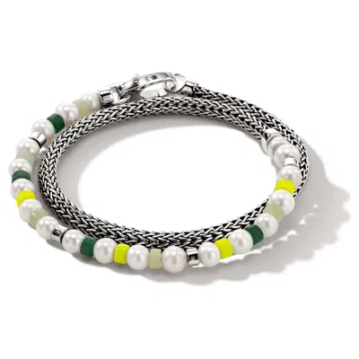 John Hardy Colorblock Wrap Bracelet In Silver