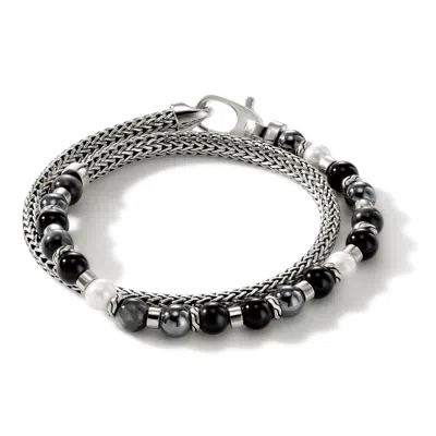 John Hardy Colorblock Wrap Bracelet In Silver