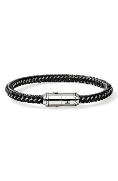 John Hardy Cord Bracelet, Sterling Silver, Rubber In Black