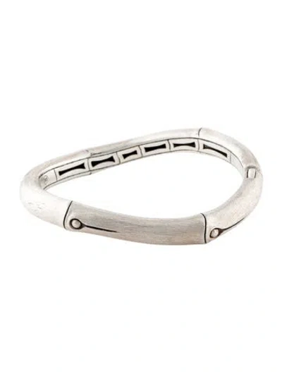 Pre-owned John Hardy Curved Bamboo Hinged Bangle Bracelet, 6.75" In Multi