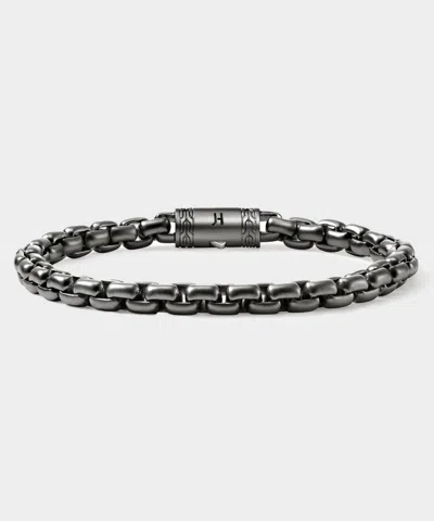John Hardy Dark Sterling Silver Box Chain Bracelet In Silver In Black