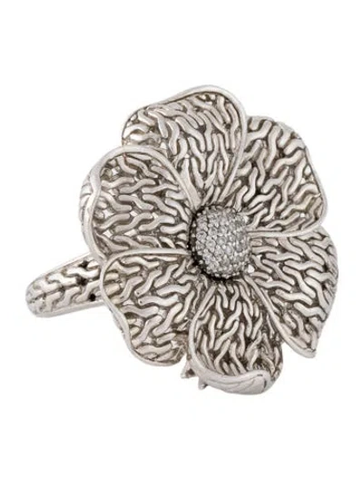 Pre-owned John Hardy Diamond Ayu Frangipani Flower Ring In Multi