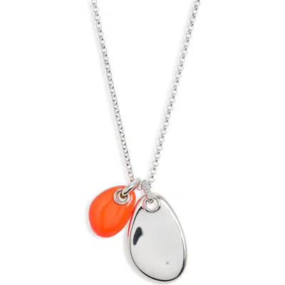 John Hardy Diamond Bail Enamel Pendant Necklace In Orange