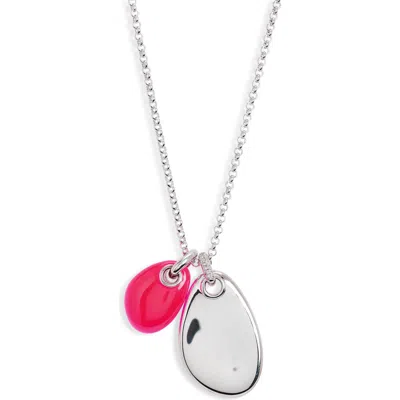 John Hardy Diamond Bail Enamel Pendant Necklace In Orange