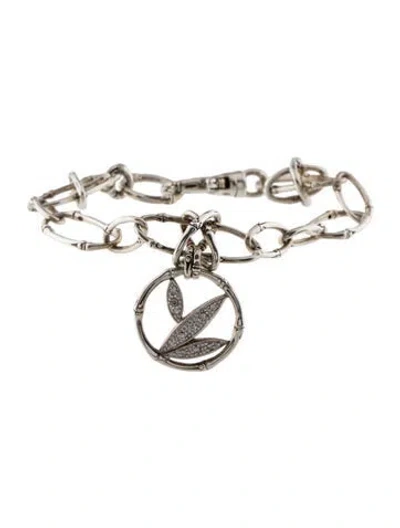 Pre-owned John Hardy Diamond Bamboo Charm Bracelet, 6.75" In Multi