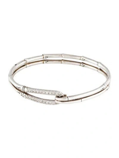 Pre-owned John Hardy Diamond Bamboo Hook Bracelet In Multi