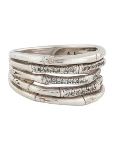 Pre-owned John Hardy Diamond Bamboo Ring In Multicolor