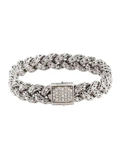 Pre-owned John Hardy Diamond Classic Chain Braided Bracelet, 6.75" In Multi