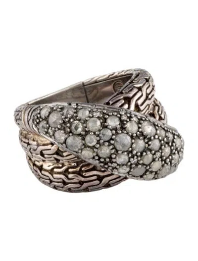 Pre-owned John Hardy Diamond Classic Chain Crossover Ring In Multi