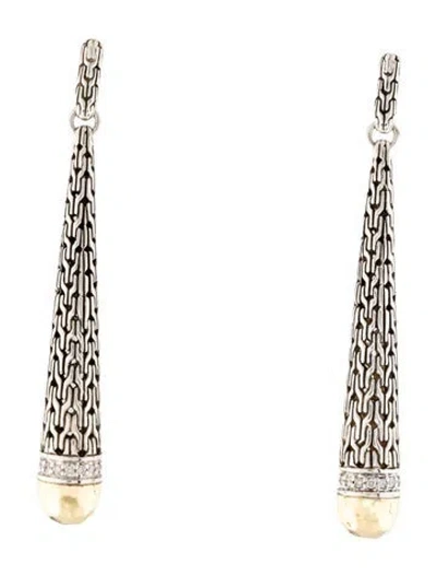 Pre-owned John Hardy Diamond Classic Chain Drop Earrings In Multi