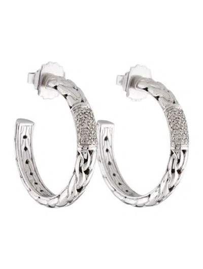 Pre-owned John Hardy Diamond Classic Chain Hoop Earrings In Multi