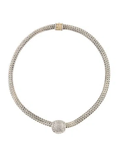 Pre-owned John Hardy Diamond Classic Chain Slider Pendant Necklace, 16" In Multi