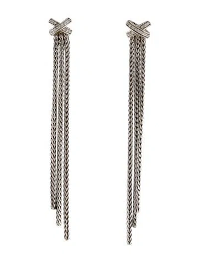 Pre-owned John Hardy Diamond Classic Chain Tassel Earrings In Multi