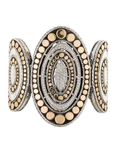 Pre-owned John Hardy Diamond Dot Cuff Bracelet, 6" In Multi