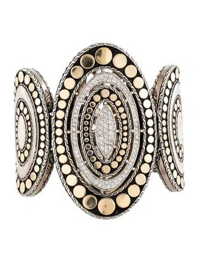 Pre-owned John Hardy Diamond Dot Cuff Bracelet, 6.25" In Multicolor