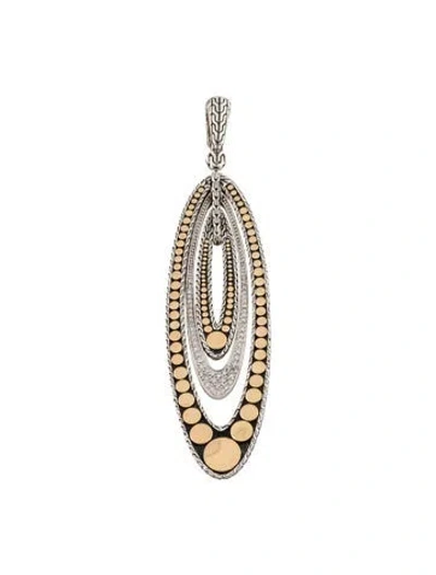 Pre-owned John Hardy Diamond Dot Menari Oval Pendant, 4.5" In Multi