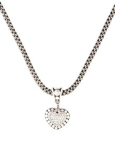 Pre-owned John Hardy Diamond Heart Dot Pendant Necklace, 15" In Multicolor